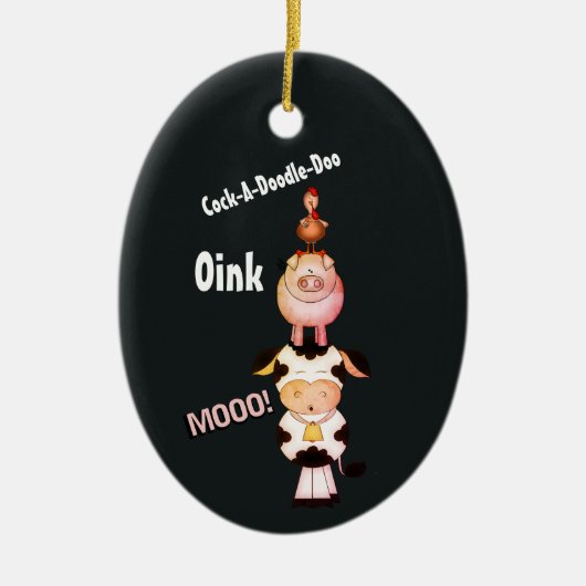 Gepersonaliseerde staartdieren 1 Kerstmis Keramisch Ornament (Voorkant)