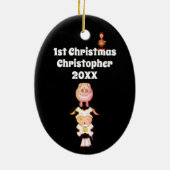 Gepersonaliseerde staartdieren 1 Kerstmis Keramisch Ornament (Achterkant)