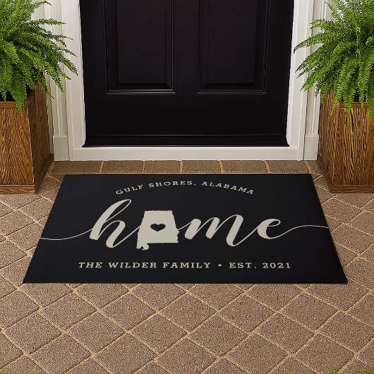 Gepersonaliseerde staat Alabama Home Staat Deurmat