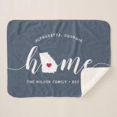 Gepersonaliseerde staat Georgië Sherpa Deken (Voorkant (horizontaal))