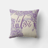 Gepersonaliseerde staat Michigan Paars en Gray Flo Kussen (Achterkant)