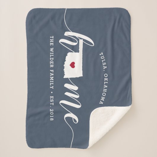 Gepersonaliseerde staat Oklahoma Sherpa Deken (Voorkant)