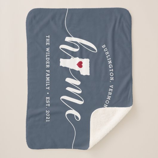 Gepersonaliseerde staat Vermont Sherpa Deken (Voorkant)