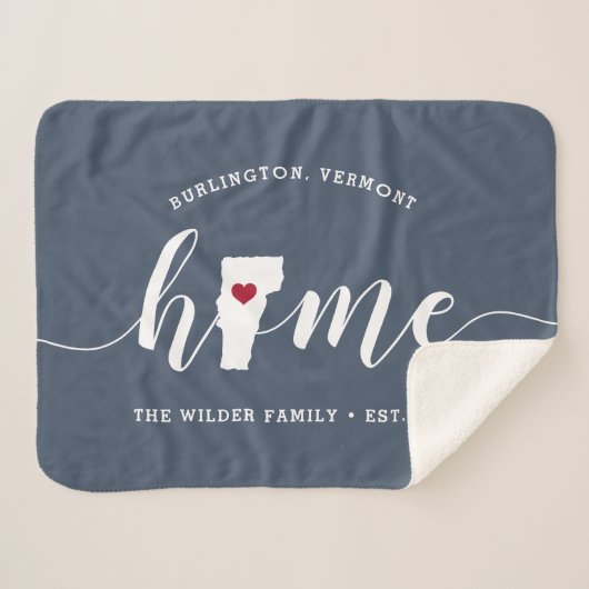 Gepersonaliseerde staat Vermont Sherpa Deken (Voorkant (horizontaal))