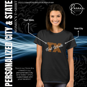 Gepersonaliseerde stad en staat T-shirt