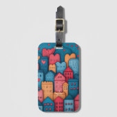 Gepersonaliseerde Stad van de Liefde Illustratief Bagagelabel (Voorkant (verticaal))