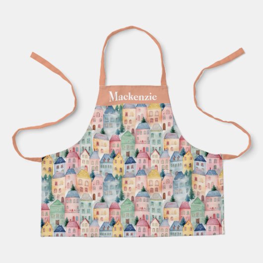 Gepersonaliseerde Stadshuizen Sweet Kinderen Schort (Voorkant)