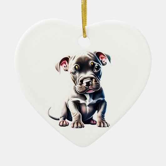 Gepersonaliseerde Staffordshire Bull Terrier Puppy Keramisch Ornament (Voorkant)