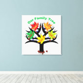 Gepersonaliseerde stamboom (Familie van 5) Canvas Afdruk (Insitu (Houten vloer))