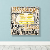 Gepersonaliseerde stamboom met namen canvas afdruk (Insitu (Houten vloer))