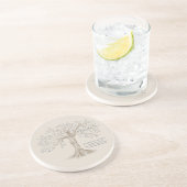 Gepersonaliseerde stamboom met Quote Tan Zandsteen Onderzetter (Zijkant)