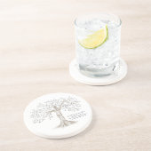 Gepersonaliseerde stamboom met Quote White Zandsteen Onderzetter (Zijkant)