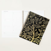Gepersonaliseerde stamboom zwart goud bladeren planner (Display)