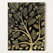 Gepersonaliseerde stamboom zwart goud bladeren planner (Achterkant)