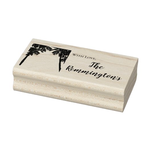 Gepersonaliseerde Stamp Beach Sunset Palm Tree Str Rubberstempel (Stempel)