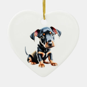 Gepersonaliseerde standaard Manchester Terrier Pup Keramisch Ornament