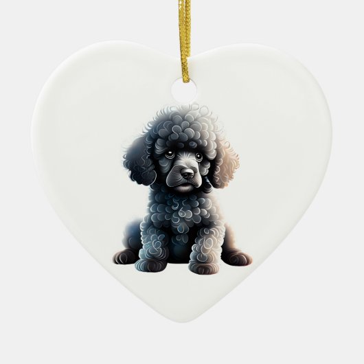 Gepersonaliseerde standaard Poedel Puppy Keramisch Ornament (Voorkant)