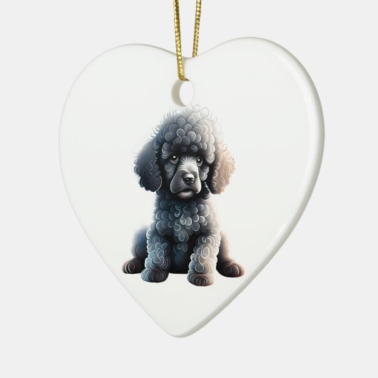 Gepersonaliseerde standaard Poedel Puppy Keramisch Ornament (Links)