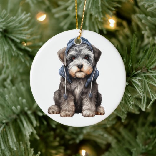 Gepersonaliseerde standaard schnauzer hond keramisch ornament (Boom)