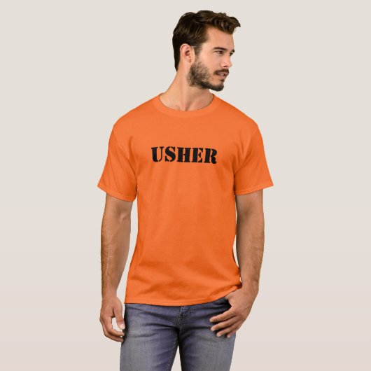 Gepersonaliseerde stap T shirten Usher Best Man T-shirt (Voorkant volledig)
