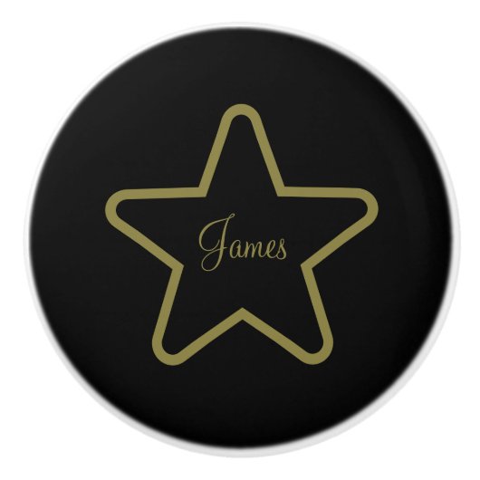 Gepersonaliseerde Star Ceramic Knop (Voorkant)