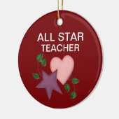 Gepersonaliseerde Star en Heart Teacher Ornament (Links)