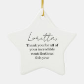 Gepersonaliseerde Star Ornament medewerker dank u  (Achterkant)