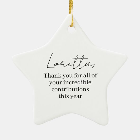 Gepersonaliseerde Star Ornament medewerker dank u  (Achterkant)