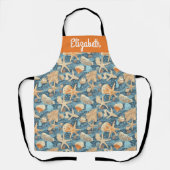 Gepersonaliseerde Starfish Shell Shoreline Chef's  Schort (Voorkant)