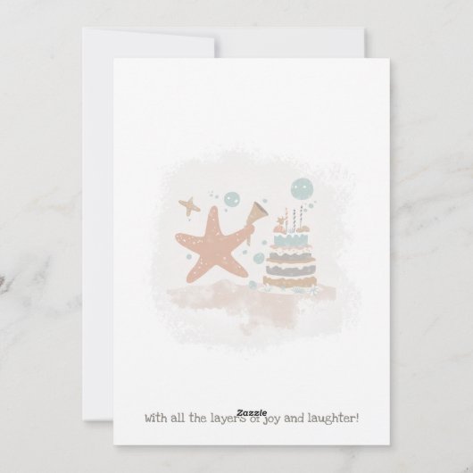 Gepersonaliseerde Starfish Verjaardag Kaart (Achterkant)