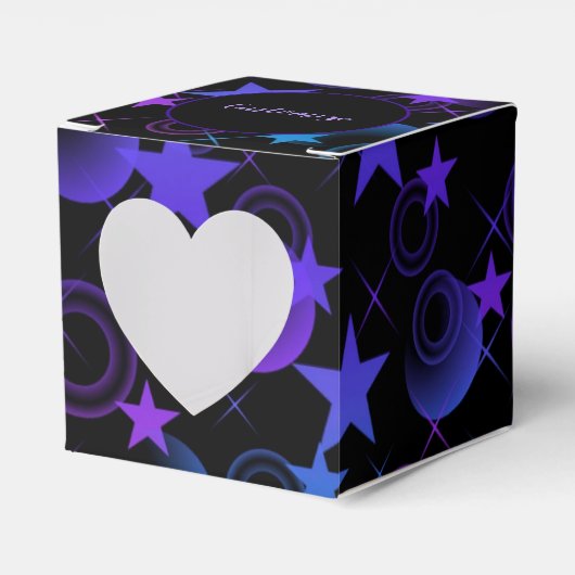 Gepersonaliseerde Stars 'n Stuff Patroon Hart Bedankdoosjes (Voorkant Zijde)