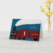 Gepersonaliseerde Steam trein verjaardagskaart Kaart (Gele Bloem)