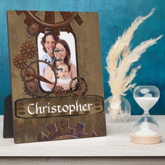 Gepersonaliseerde steampunk foto template fotoplaat (Zijkant)
