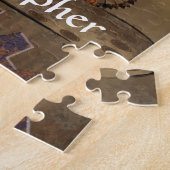 Gepersonaliseerde steampunk foto template legpuzzel (Zijkant)