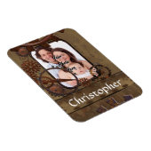 Gepersonaliseerde steampunk foto template magneet (Rechterzijde)