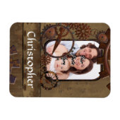 Gepersonaliseerde steampunk foto template magneet (Horizontaal)