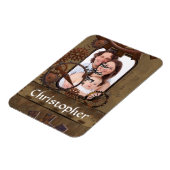 Gepersonaliseerde steampunk foto template magneet (Linkerzijde)