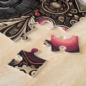 Gepersonaliseerde Steampunk Harten, Bloemen en Gea Legpuzzel (Zijkant)