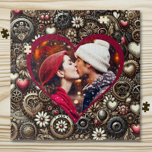 Gepersonaliseerde Steampunk Harten, Bloemen en Gea Legpuzzel