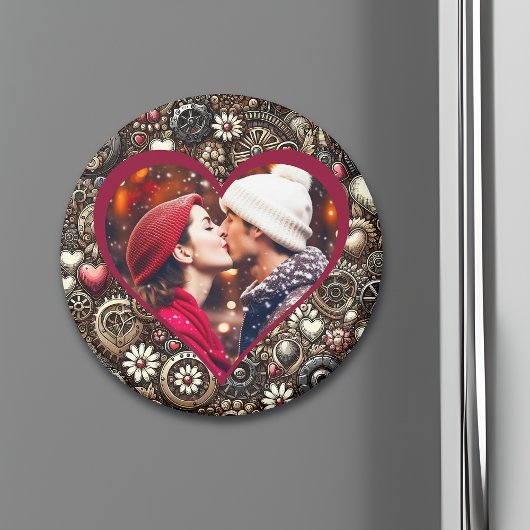 Gepersonaliseerde Steampunk Harten, Bloemen en Gea Magneet