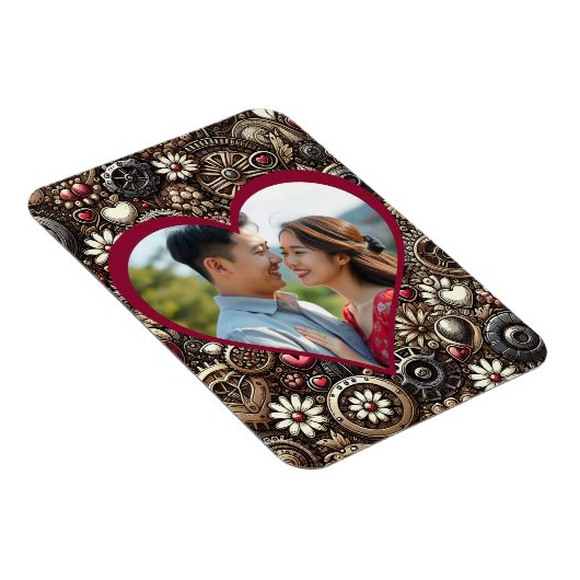 Gepersonaliseerde Steampunk Hearts Valentijnsdag Magneet (Rechterzijde)