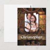 Gepersonaliseerde steampunk machines briefkaart (Voorkant / Achterkant)
