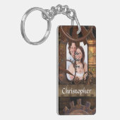 Gepersonaliseerde steampunk machines sleutelhanger (Voorkant Links)