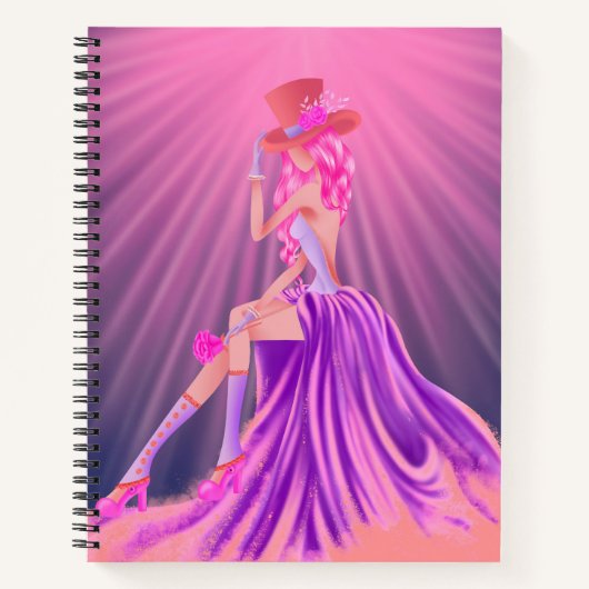 Gepersonaliseerde Steampunk Prom Queen Notitieboek (Voorkant)