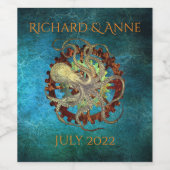 Gepersonaliseerde Steampunk Rusty Gears Wedding Wijn Etiket (Enkel label)