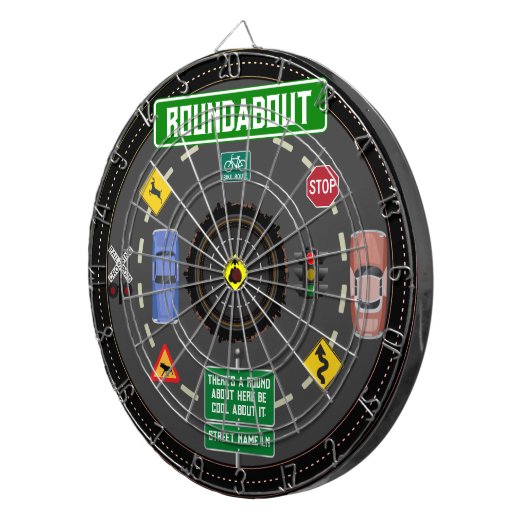 Gepersonaliseerde stedenbouwkundige dartbord (Voorkant Rechts)