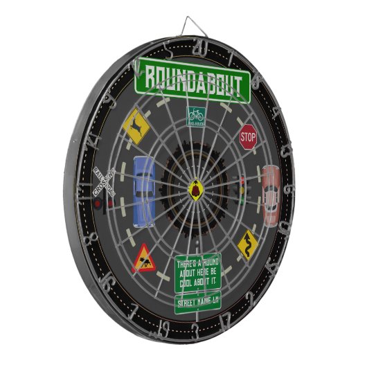 Gepersonaliseerde stedenbouwkundige dartbord (Voorkant Links)