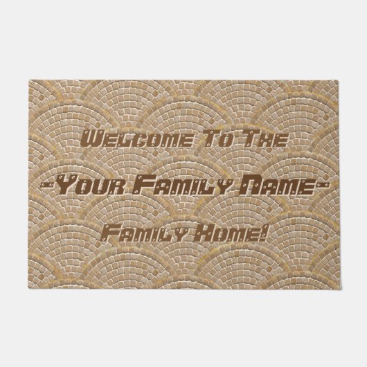 Gepersonaliseerde steen Mozaïek Clamshell Patroon Deurmat (Voorkant)
