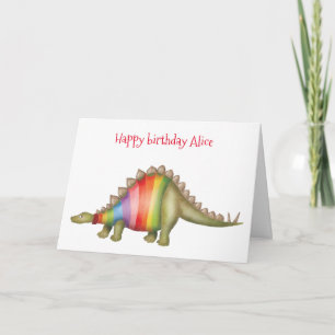 Gepersonaliseerde Stegosaurus verjaardagskaart Kaart