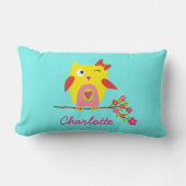 Gepersonaliseerde stekel - gele roze bloemen kussen (Voorkant)